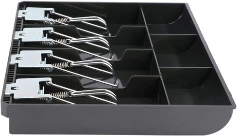 Cash Register Drawer, 4 Bill/3 Coin Market Storage Coin Register, Cash Money Tray Replacement Insert Tray Storage Case with Clip for Supermarkets, Shops, Hotels(Metal Clip,12.68x9.65x1.38inch) in Kuwait