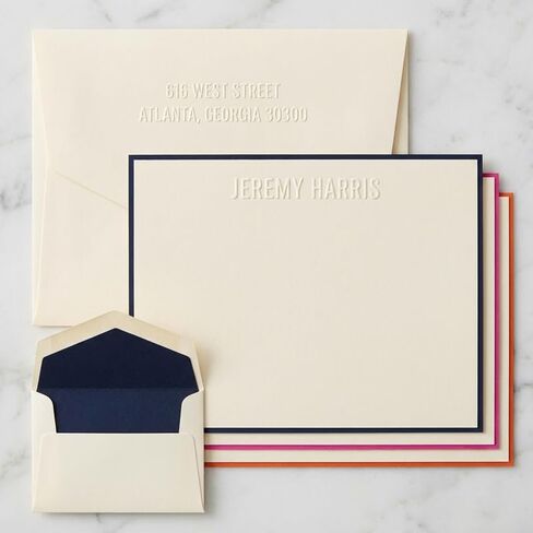 Monte Embossed Flat Cards - Custom Embossed Stationery in Kuwait