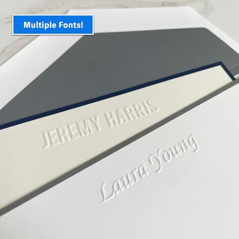 Monte Embossed Flat Cards - Custom Embossed Stationery in Kuwait