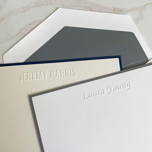 Monte Embossed Flat Cards - Custom Embossed Stationery in Kuwait
