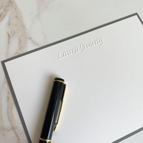 Monte Embossed Flat Cards - Custom Embossed Stationery in Kuwait