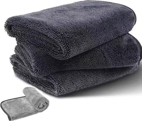 Professional Microfiber car Drying Towels—lint-Free, Scratch-Free, and Highly Absorbent. Ideal for sedans, SUVs, and RVs. Dimensions: 15.7 inches x 23.6 inches. Pack of 3 in Gray in Kuwait