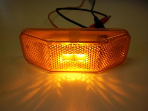 Amber LED Marker Light – 99 Replacement – 4", 2 LED – Sealed Surface Mount for Truck, Trailer, RV – 3" Center Bolt Pattern – Low Draw, Long Life (Single) in Kuwait