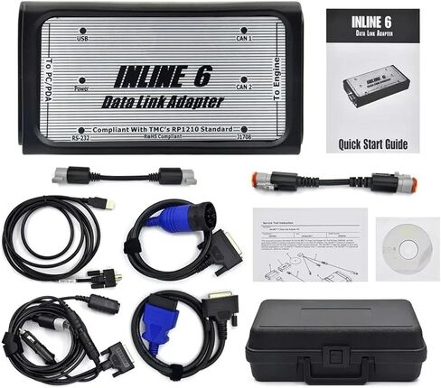 أداة تشخيص الشاحنات الثقيلة MSparts INLINE6 V8.7 V7.62 محول وصلة البيانات مناسب لـ Cummins Inline 6 أداة الماسح الضوئي الكاملة لتشخيص المركبات الثقيلة in Kuwait