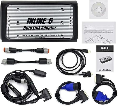 أداة تشخيص الشاحنات الثقيلة MSparts INLINE6 V8.7 V7.62 محول وصلة البيانات مناسب لـ Cummins Inline 6 أداة الماسح الضوئي الكاملة لتشخيص المركبات الثقيلة in Kuwait