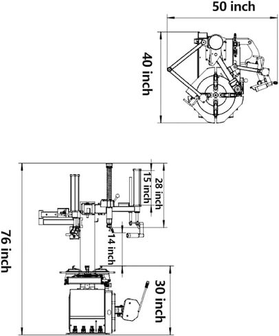آلة تغيير الإطارات KATOOL 2.0HP مع مشبك حافة خرزية 14 بوصة - 24 بوصة φ8 بوصة KT-T830W آلة تغيير الإطارات (KT-T830W) in Kuwait