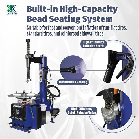 XK-950 Tire Changer Machine 110V Voltage 2.0 Horsepower Single Machine Rim Clamp with Air Bead Blaster Function and 12 Month Parts Replacement in Kuwait