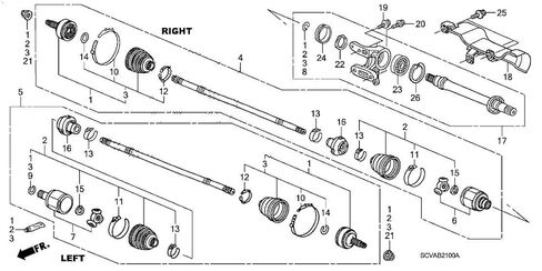 CV Intermediate Shaft 44500-SCV-A00 Fit for 2002-12 for Honda for Acura RSX Type-S KY in Kuwait