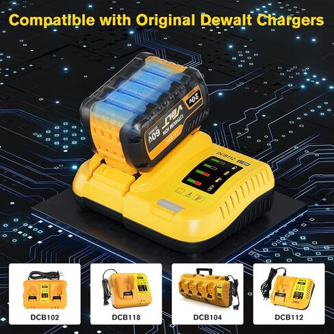 2 حزمة 9.0Ah بديلة لبطارية Dewalt 20V 60V Flexvolt المتوافقة مع DCB609 DCB606 DCB612 DCB200 DCB201 DCB203 DCB204 DCB206 DCB207 DCB209 in Saudi Arabia