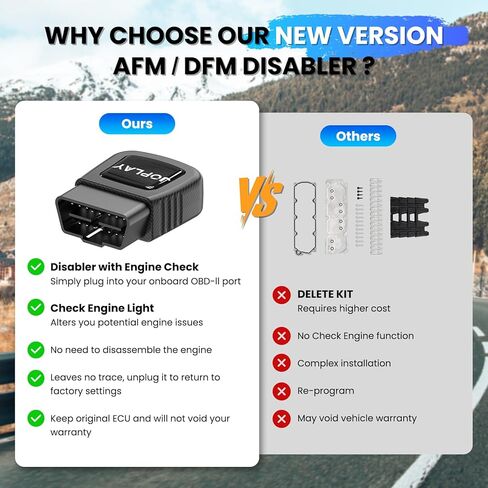 JOPLAY 2 في 1 AFM Disabler، وإدارة الوقود النشطة وOBD2 الإضافي لقراءة رمز مشكلة المحرك DFM Disabler لـ 5.3 Silverado (Chevy Sierra Cadillac Escalade Yukon) GM 4.3L، 5.3L، 6.0L V8 V6 in Kuwait