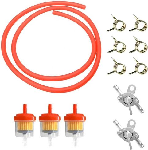 Gas Fuel Line Hose Kit, 3/16" Motorcycle Diesel Hose with Filter Shut Off Valve Clamps, Small Engines Fuel Line Hose Kit for 50/70/90/110/125/150cc Baja BA150 ATV 4 Wheeler (Black) in Saudi Arabia