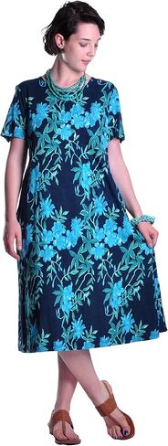 LA CERA Short Sleeve Cotton Knit A-line Dress in Luna Garden in Saudi Arabia