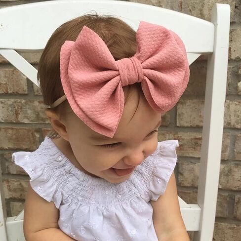 Mwfus Nylon Headbands Hairbands, Baby Girls Hair Bow Elastics Child Hairbands Hair Accessories for Baby Girls Newborn Infant Toddlers Kids in Saudi Arabia