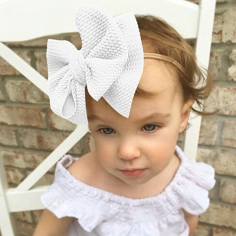 Mwfus Nylon Headbands Hairbands, Baby Girls Hair Bow Elastics Child Hairbands Hair Accessories for Baby Girls Newborn Infant Toddlers Kids in Saudi Arabia