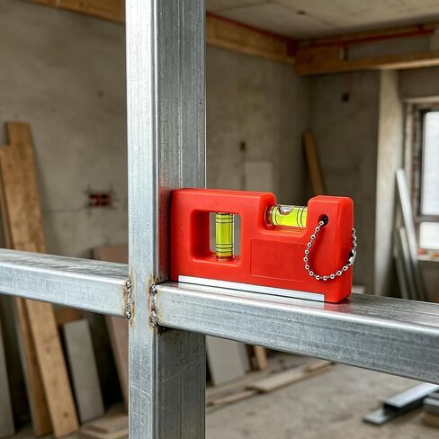 Installation of portable mini-horizontal bubble-inch key buckle level instrument with magnetic function TV frame (blue) in Saudi Arabia