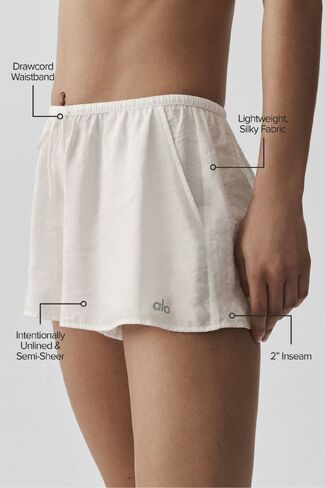 Alo Yoga Semi-Sheer Golden Hour Mid-Rise Short - Ivory in Kuwait