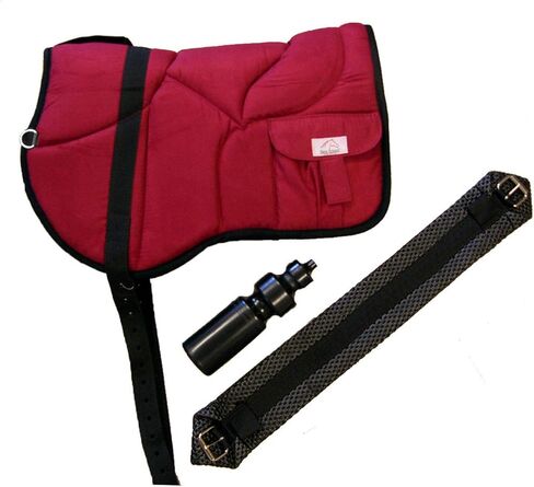Western Bareback Saddle Pad Horse Saddle Pad for Equestrians, Bareback Pad for Horses, Contoured Poly-Cotton Blend, Breathable, Non-Slip Girth, Water Bottle in Saudi Arabia