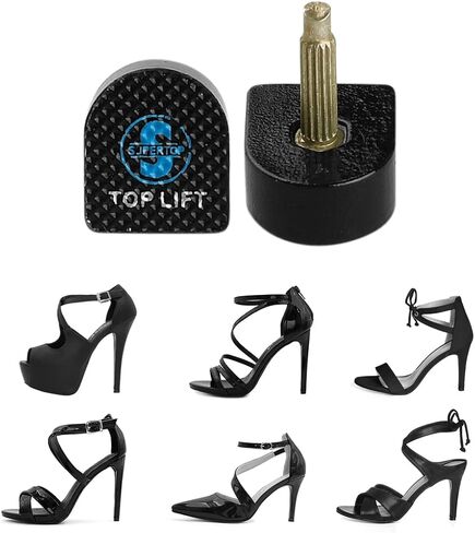 uxcell Ladies Plastic Shoes Replacement High Heel Tips 4 Pcs 12mm x 12mm Black in Saudi Arabia