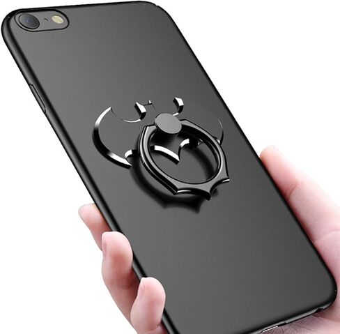 حامل حلقي للهاتف الخلوي، حامل حلقي يدور 360 درجة من NILSTOREY Bat، حامل معدني بمقبض أصابع لهاتف iPhone وSamsung والهواتف الذكية وأجهزة iPad (أسود) in Saudi Arabia