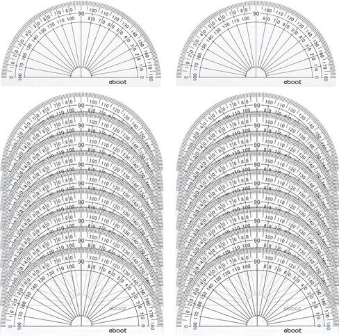 eBoot 20 Pack Plastic Protractor, 180 Degrees Protractor for Angle Measurement Student Math, 4 Inches, Clear in Saudi Arabia