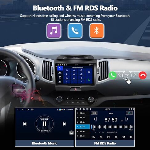 2G+32G Car Stereo Radio for Kia Sportage 2010-2016 with Wireless Apple Carplay Android Auto 9'' Android 13 Radio Touch Screen Car Radio with GPS Navigation Bluetooth WiFi FM RDS Radio HD Backup Camera in Saudi Arabia