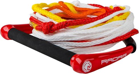 Radar Sure Grip Waterski Rope, 13 in. Handle w/5 Section, Red/White in Saudi Arabia