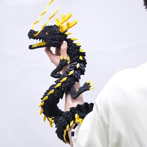47.5inch Large 3D Printed Dragon,Flexible Joint Animal lacertid Figurines, Home Office Decor,Fidget Toy for Adults Teens Boy Festival Gifts,Easter Basket Stuffers ,Executive Desk Toy (white A) in Saudi Arabia