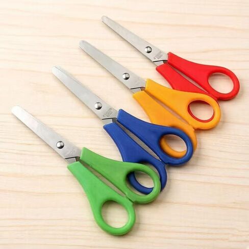 4-Pack Multi-Color Safety Rounded-Tip Scale Scissors for Student DIY, Office & Home Crafting (Red/Yellow/Blue/Green) in Saudi Arabia