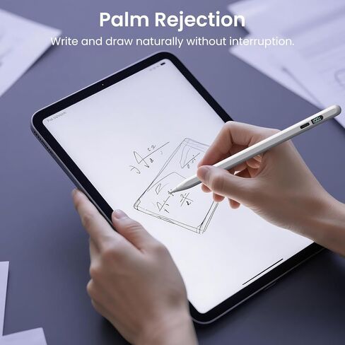Stylus Pen for iPad 2018-2024,LED Power Display 3X Faster Charge Apple iPad Pencil with Palm Rejection&Tilt Sensitivity for iPad 10/9/8/7/6th Gen,iPad Pro 12.9"/11"/M4,iPad Air 3/4/5/M2,iPad Mini 5/6 in Saudi Arabia