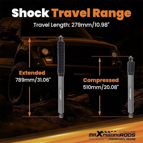maXpeedingrods 2-5" Rear Shock Absorbers for Jeep Wrangler YJ 4WD 1987-1995, G1 Version in Saudi Arabia