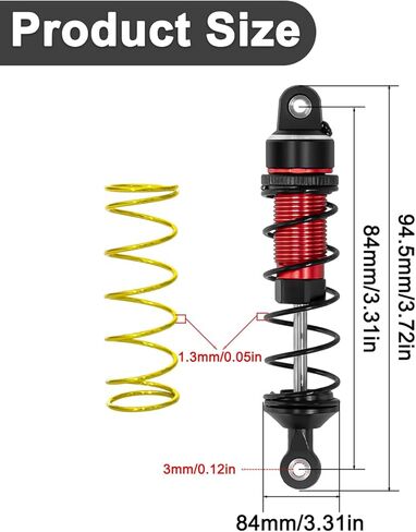 4PCS RC Shocks Aluminum Alloy Front & Rear Shock Absorbers Set with Adjustable Springs for 1/16 Mini Maxx 4WD 107154-1 Mini XRT VXL-3S 108076-1 RC Truck Upgrade Parts (Blue) in Saudi Arabia