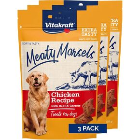 Vitakraft Meaty Morsels Treats for Dogs - Chicken with Beef and Carrots - Super Soft Dog Treats - Two Layers of Gently Oven-Baked Meaty Goodness - 12.6oz Value Pack in Kuwait