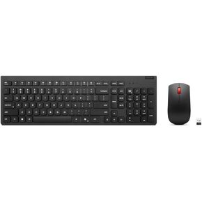 Lenovo Professional Wireless Keyboard and Mouse Combo, 2.4 GHz USB Wireless Receiver, Full Size Ambidextrous Mouse, 24 Month Battery Life, Black in Saudi Arabia