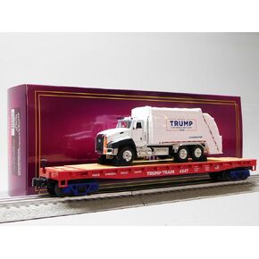 M.T.H. Electric Trains MTH PREMEIR Donald Trump Flat CAR W/Garbage Truck O Gauge 20-92440B in Kuwait