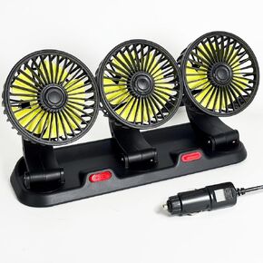 Portable 3-Head Car Cooling Fan, 12V Cigarette Lighter Plug Dashboard Fan for Vehicles Cars Trucks SUV, 360° Adjustable Heads Strong Airflow (No Battery) in Saudi Arabia