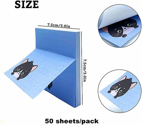9 Pack Sticky Notes,50 Sheets/Pad,3x3inch Cat Self-Stick Pads Bright Colors Sticky Note,Square Sticky Notes for Office, Home, School, Meeting (Cat Pattern 9 Packs) in Saudi Arabia