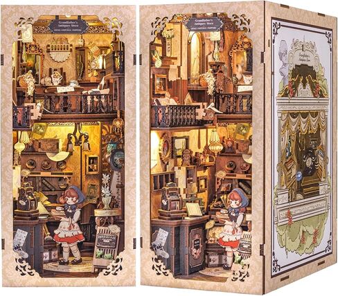 Fsolis Japanese Book Nook Kit - DIY Bookshelf Miniature Dollhouse Kit for Adults, Mini House Tiny 3D Puzzles Adult Craft Gifts for Women Teenagers Book Lovers (Izaka-ya Kurosawa) in Saudi Arabia