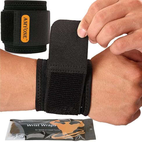 Wrist Brace, 2 PACK Wrist Wraps for Carpal Tunnel for women and men. Wrist Straps for Weightlifting, Working Out and Pain Relief. Flexible, Highly Elastic, Adjustable, Comfortable and Multi-Functional in Saudi Arabia