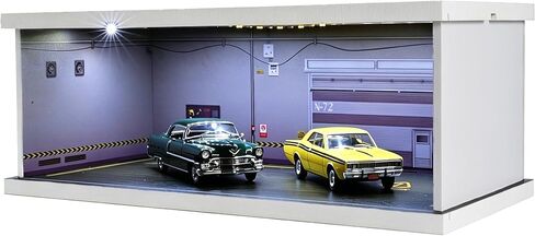 1/43 Diorama Display Case with Tri-Colour Dimmable Lighting, Fits for Hot Wheel Matchbox Mini GT Diecast Cars Model,1:43 Car Garage Parking Lot Scene Display Storage (Red Brick) in Saudi Arabia