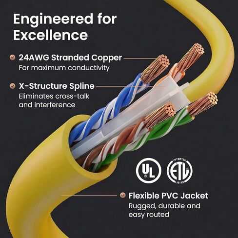 GearIT 10 Pack, Cat 6 Ethernet Cable Cat6 Snagless Patch 0.5 Feet - Computer LAN Network Cord, Purple - Compatible with 10 Port Switch POE 10port Gigabit in Kuwait