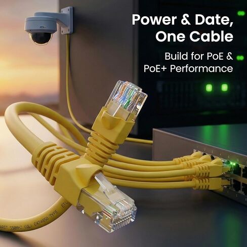 GearIT 10 Pack, Cat 6 Ethernet Cable Cat6 Snagless Patch 0.5 Feet - Computer LAN Network Cord, Purple - Compatible with 10 Port Switch POE 10port Gigabit in Kuwait