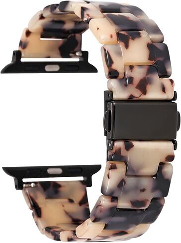 Resin bands Compatible with Apple Watch 38mm 40mm 41mm 42mm 44mm 45mm,Lightweight Resin Barcelet with Stainless Steel Buckle Replacement For iWatch Series 7 6 5 4 3 2 1 SE for Women Men in Saudi Arabia