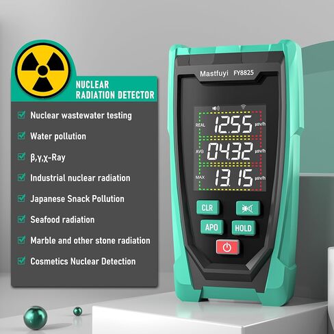 Geiger Counter Nuclear Radiation Dosimeter, Rechargeable Nuclear Radiation Detector, X-ray Gamma Beta Nuclear Radiation Monitor Meter, Large Color LCD Display, Real Time Alarms in Saudi Arabia