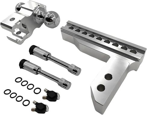 Heavy-Duty Trailer Hitch with 8" Adjustable Drop/Rise for 2-Inch Receiver, 18,500 lbs GTW with Stainless Steel Security Locks, for Trucks, SUVs, Vans in Saudi Arabia