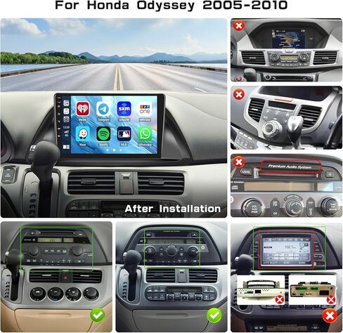 ستيريو سيارة Android 13 لراديو Honda Odyssey 2005-2010، 8 Core 4G RAM+64G ROM، شاشة دقة 10.1 بوصة 1280x720، Carplay Wireless Android Auto 32EQ DSP GPS SWC in Saudi Arabia