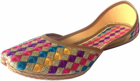 Women's Phulkari Punjabi Jutti Khussa Shoes Ethnic Shoes Rajasthani Mojari in Saudi Arabia