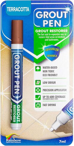 Grout Pen Tile Grout Paint Marker: Waterproof Tile Grout Paint Pen Colorant, Grout Shine Touch Up & Renew - Terracotta, Narrow 5mm Tip (7mL) in Saudi Arabia
