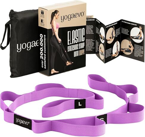Exercise Band with Loops for Physical Therapy Yoga, Exercise and Flexibility Elastic Fitness Stretch Band + Exercise Instructions & Carry Bag in Saudi Arabia
