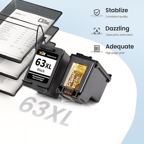 استبدال خراطيش الحبر المعاد تصنيعها من XJI لحبر HP 63 XL 63XL (أسود، عبوتان) in Saudi Arabia