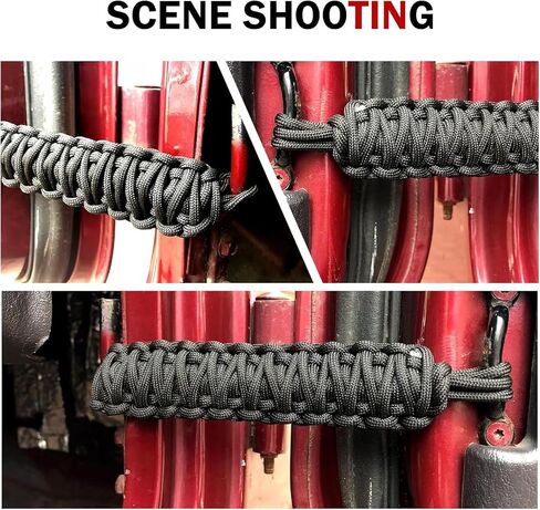 Door Limit Straps, Stretch Resistant Polyester Swing Range Limiting Parachute Rope, Replacement OEM #61368373700 Accessories, Compatible with Jeep Wrangler CJ YJ TJ JK JKU JL (Red) in Saudi Arabia